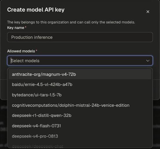 Allowed models picker open