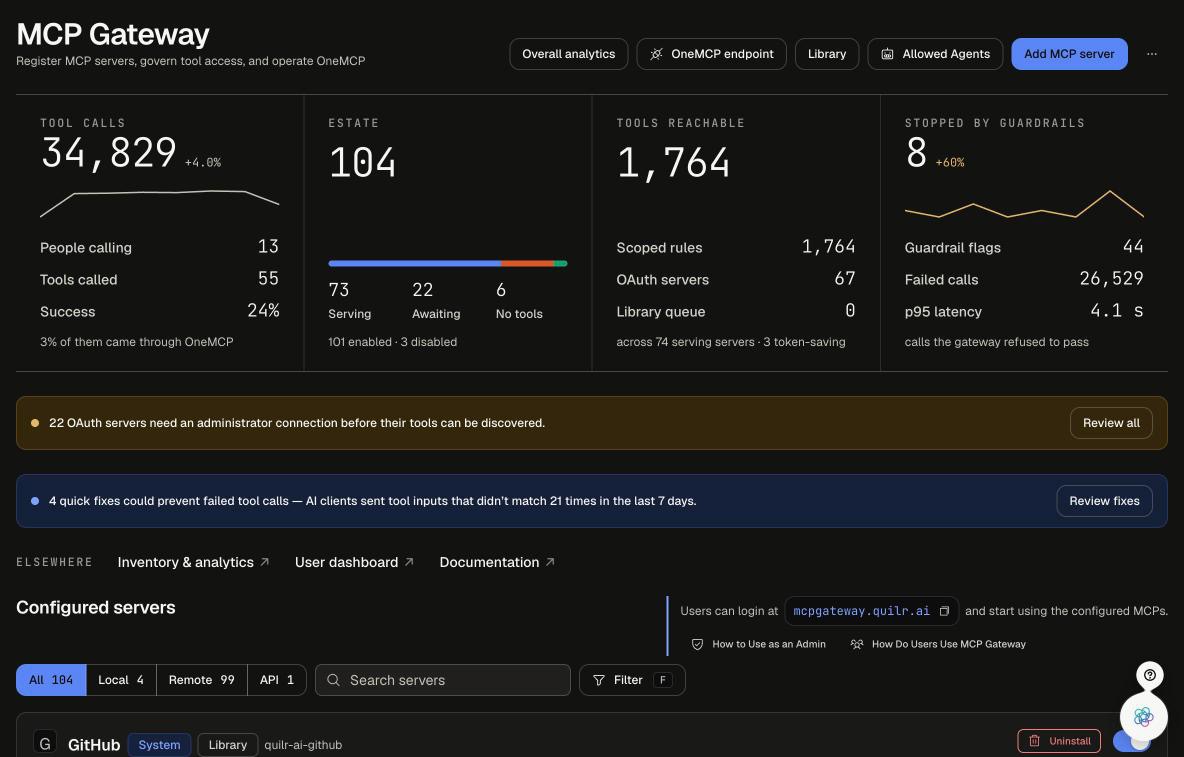 Console › Settings › AI Gateway › MCP Gateway
